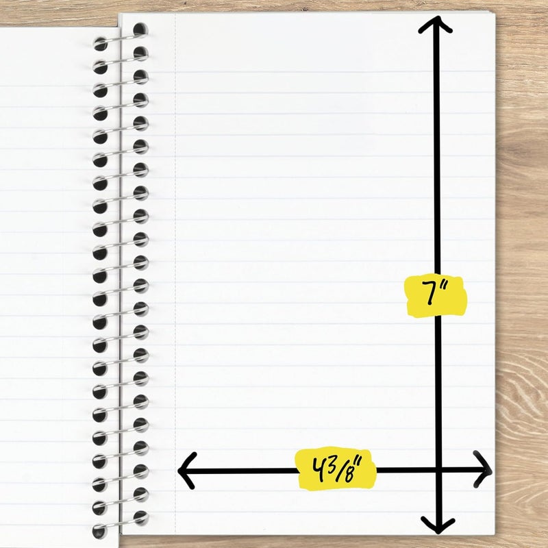 Five Star Spiral Notebook, 1 Subject, College Ruled Paper, Personal Size, 4-3/8" x 7", 80 Sheets, Fights Ink Bleed, Water Resistant Cover, Prom Pink (450048R) - Image 5